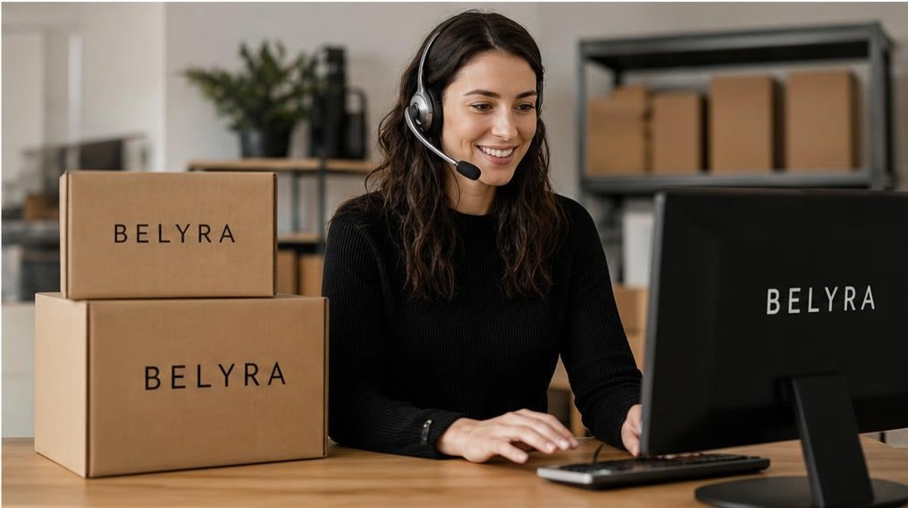 Belyra curated lifestyle products in a neutral living room